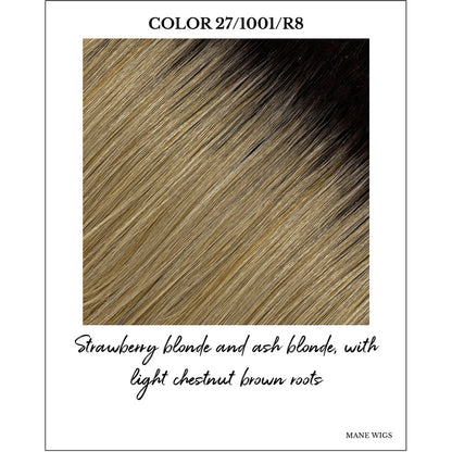 COLOR 27/1001/R8-Strawberry blonde and ash blonde, with light chestnut brown roots