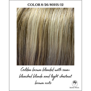 COLOR 8/26/80HS/12-Golden brown blended with sun-bleached blonde and light chestnut brown roots