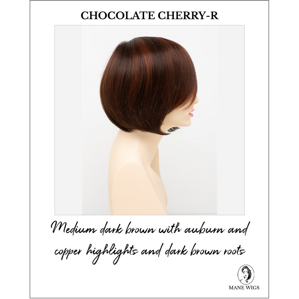 Abbey By Envy in Chocolate Cherry-R-Medium dark brown with auburn and copper highlights and dark brown roots