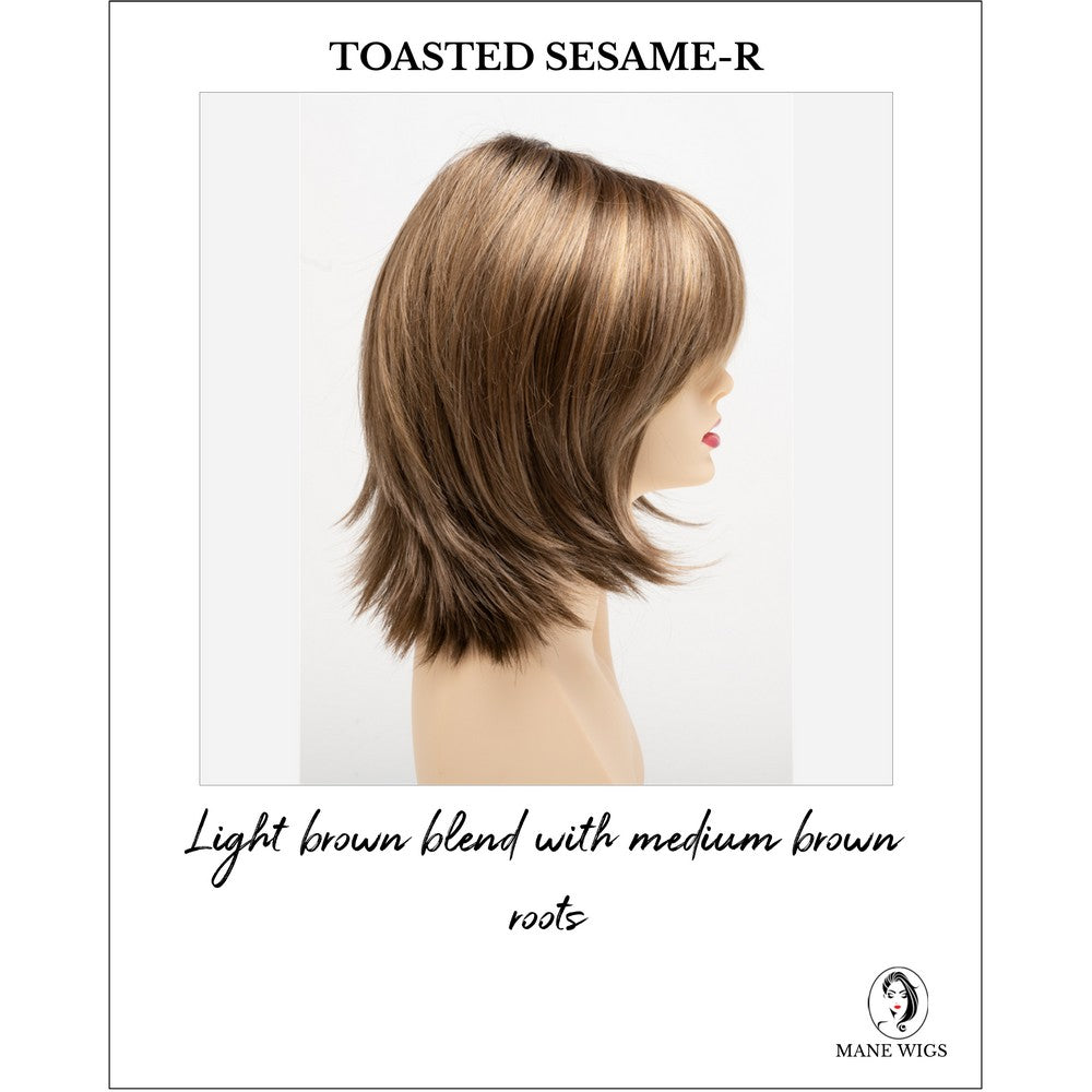 Amber by Envy in Toasted Sesame-R-Light brown blend with medium brown roots