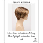 Load image into Gallery viewer, Amy by Envy in Golden Nutmeg-R-Warm brown and auburn with honey blonde highlights and medium brown roots
