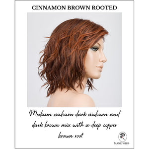 Anima in Cinnamon Brown Rooted-Medium auburn dark auburn and dark brown mix with a deep copper brown root