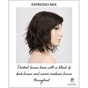 Anima in Espresso Mix-Darkest brown base with a blend of dark brown and warm medium brown throughout 