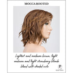 Load image into Gallery viewer, Anima in Mocca Rooted-Lightest and medium brown, light auburn and light strawberry blonde blend with shaded roots
