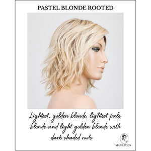 Anima in Pastel Blonde Rooted-Lightest, golden blonde, lightest pale blonde and light golden blonde with dark shaded roots