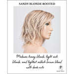 Load image into Gallery viewer, Anima in Sandy Blonde Rooted-Medium honey blonde, light ash blonde, and lightest reddish brown blend with dark roots
