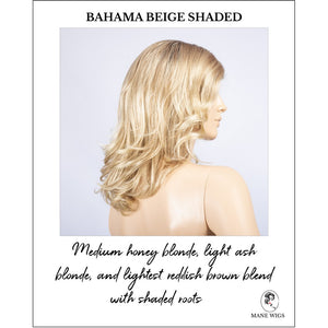 Aria in Bahama Beige Shaded-Medium honey blonde, light ash blonde, and lightest reddish brown blend with shaded roots