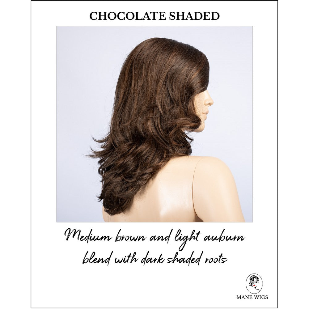 Aria in Chocolate Shaded-Medium brown and light auburn blend with dark shaded roots