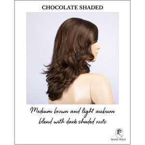 Aria in Chocolate Shaded-Medium brown and light auburn blend with dark shaded roots