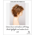Load image into Gallery viewer, Aria By Envy in Golden Nutmeg-R-Warm brown and auburn with honey blonde highlights and medium brown roots
