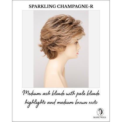 Aubrey By Envy in Sparkling Champagne-R-Medium ash blonde with pale blonde highlights and medium brown roots
