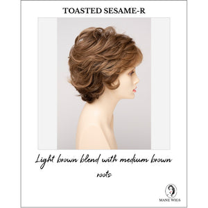 Aubrey By Envy in Toasted Sesame-R-Light brown blend with medium brown roots