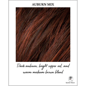 Auburn Mix-Dark auburn, bright copper red, and warm medium brown blend
