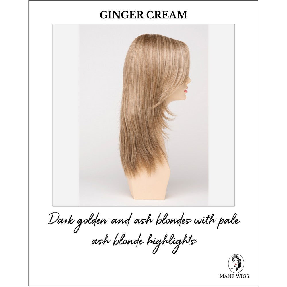 Ava By Envy in Ginger Cream-Dark golden and ash blondes with pale ash blonde highlights