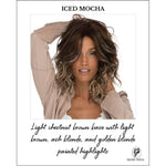 Load image into Gallery viewer, ICED MOCHA-Light chestnut brown base with light brown, ash blonde, and golden blonde painted highlights

