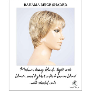 Barletta Hi Mono by Ellen Wille in Bahama Beige Shaded-Medium honey blonde, light ash blonde, and lightest reddish brown blend with shaded roots