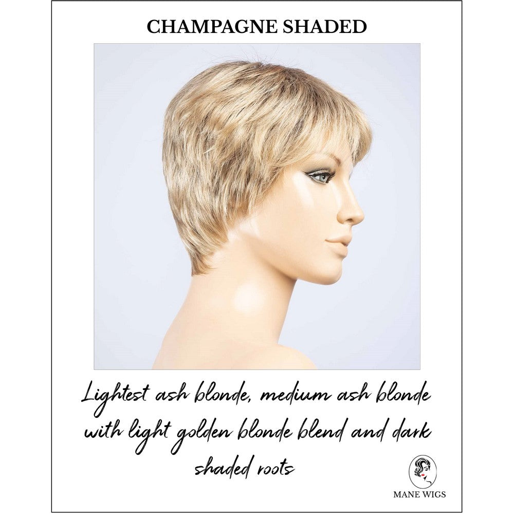 Barletta Hi Mono by Ellen Wille in Champagne Shaded-Lightest ash blonde, medium ash blonde with light golden blonde blend and dark shaded roots