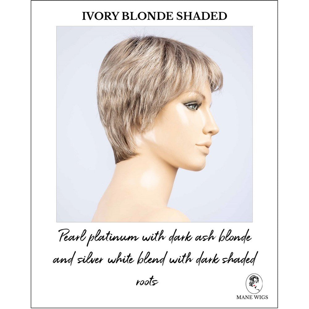 Barletta Hi Mono by Ellen Wille in Ivory Blonde Shaded-Pearl platinum with dark ash blonde and silver white blend with dark shaded roots