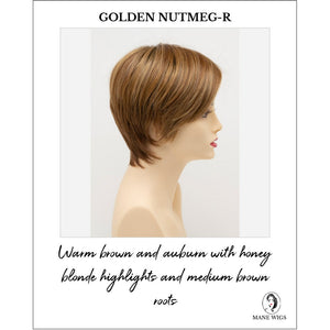 Billie wig by Envy in Golden Nutmeg-R-Warm brown and auburn with honey blonde highlights and medium brown roots