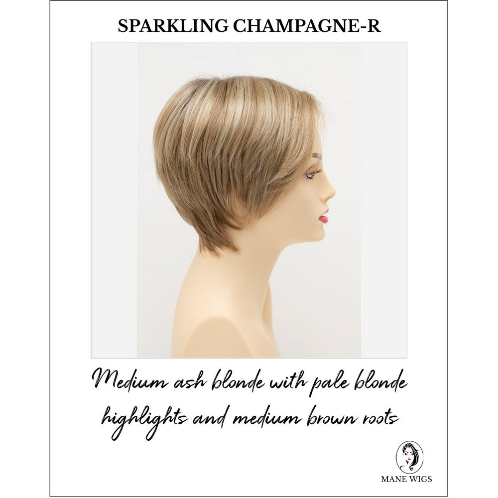 Billie wig by Envy in Sparkling Champagne-R-Medium ash blonde with pale blonde highlights and medium brown roots