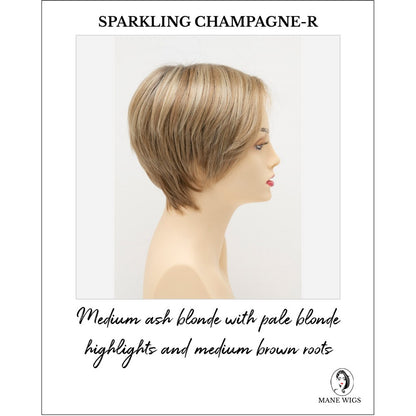 Billie wig by Envy in Sparkling Champagne-R-Medium ash blonde with pale blonde highlights and medium brown roots