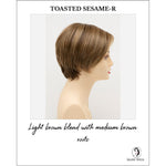 Load image into Gallery viewer, Billie wig by Envy in Toasted Sesame-R-Light brown blend with medium brown roots
