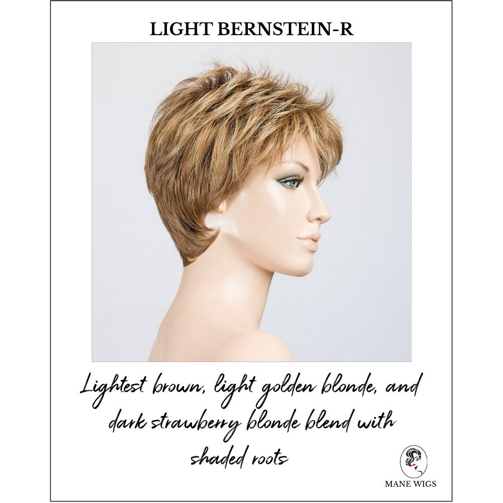 Bliss by Ellen Wille in Light Bernstein-R-Lightest brown, light golden blonde, and dark strawberry blonde blend with shaded roots