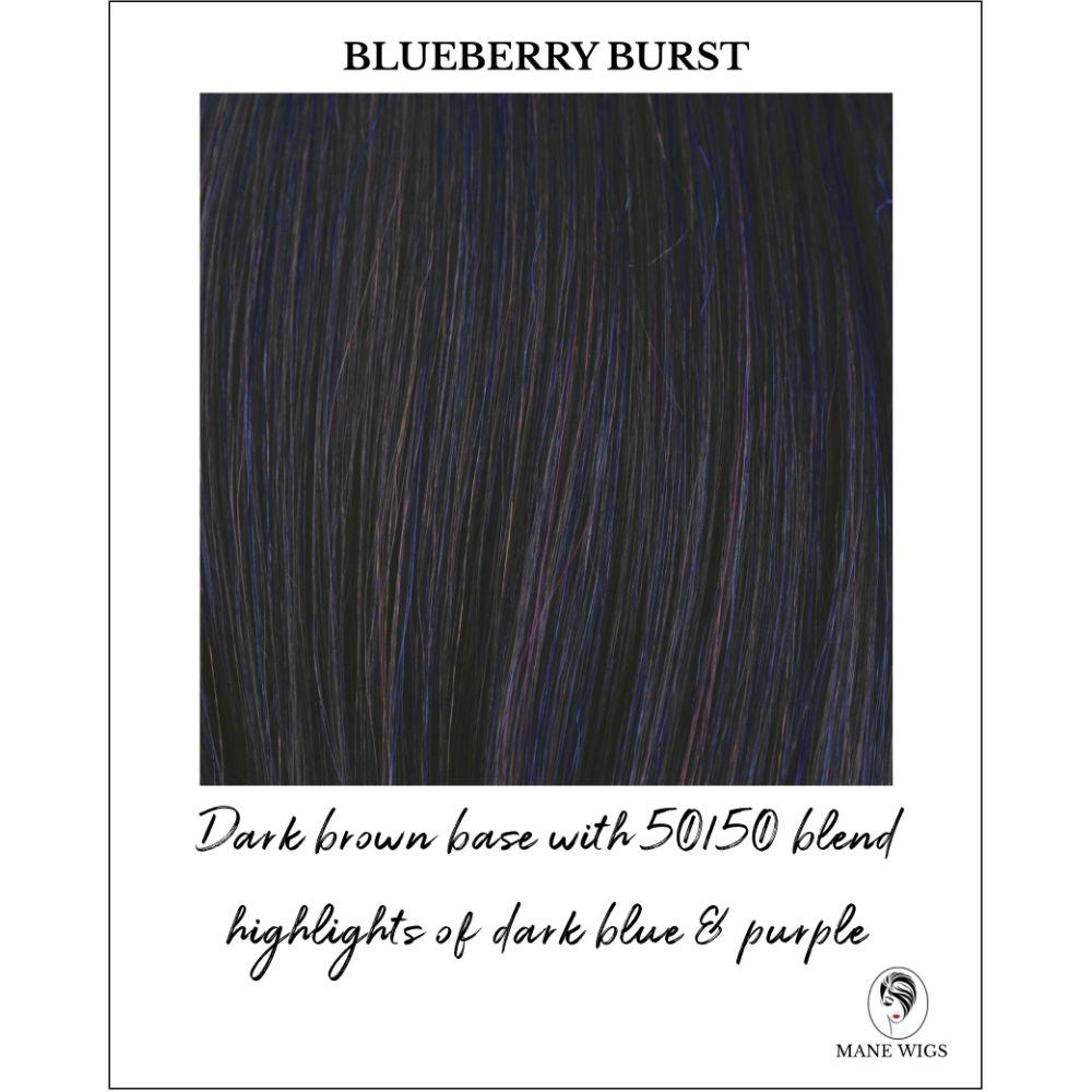 Blueberry Burst-Dark brown base with 50/50 blend highlights of dark blue & purple