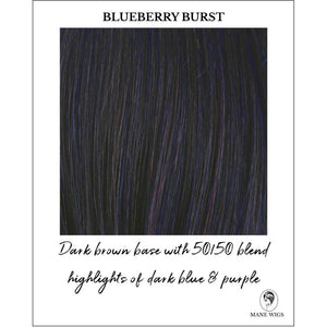 Blueberry Burst-Dark brown base with 50/50 blend highlights of dark blue & purple