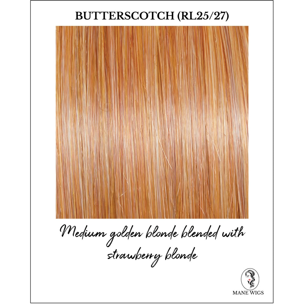 Butterscotch (RL25/27)-Medium golden blonde blended with strawberry blonde