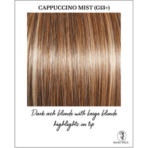 Cappuccino Mist (G13+)-Dark ash blonde with beige blonde highlights on top