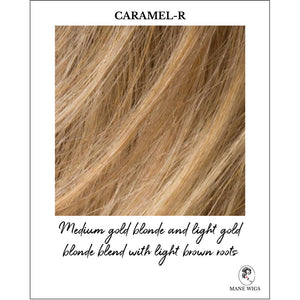 Caramel-R_Medium gold blonde and light gold blonde blend with light brown roots