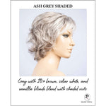 Load image into Gallery viewer, Cesana by Ellen Wille in Ash Grey Shaded-Grey with 10% brown, silver white, and vanilla blonde blend with shaded roots
