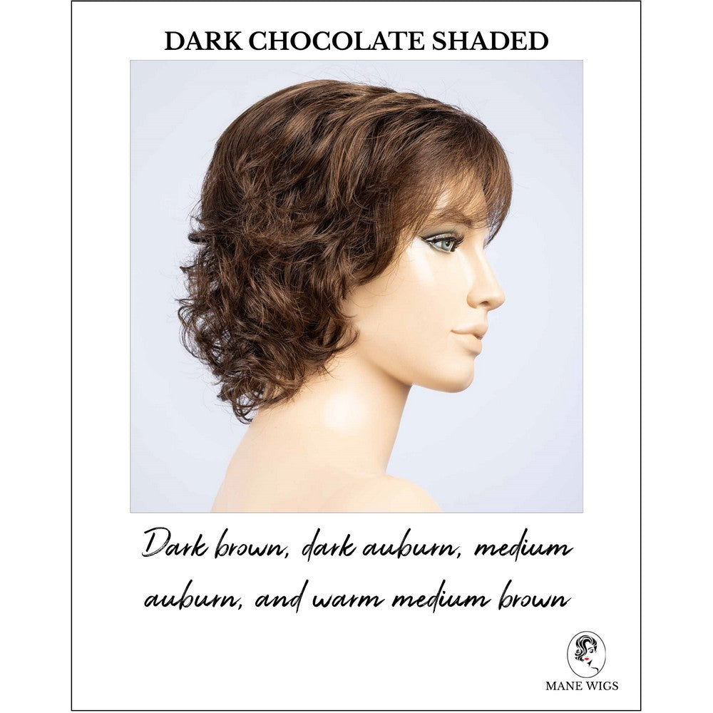 Cesana by Ellen Wille in Dark Chocolate Shaded-Dark brown, dark auburn, medium auburn, and warm medium brown