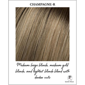 Champagne-R_Medium beige blonde, medium gold blonde, and lightest blonde blend with darker roots