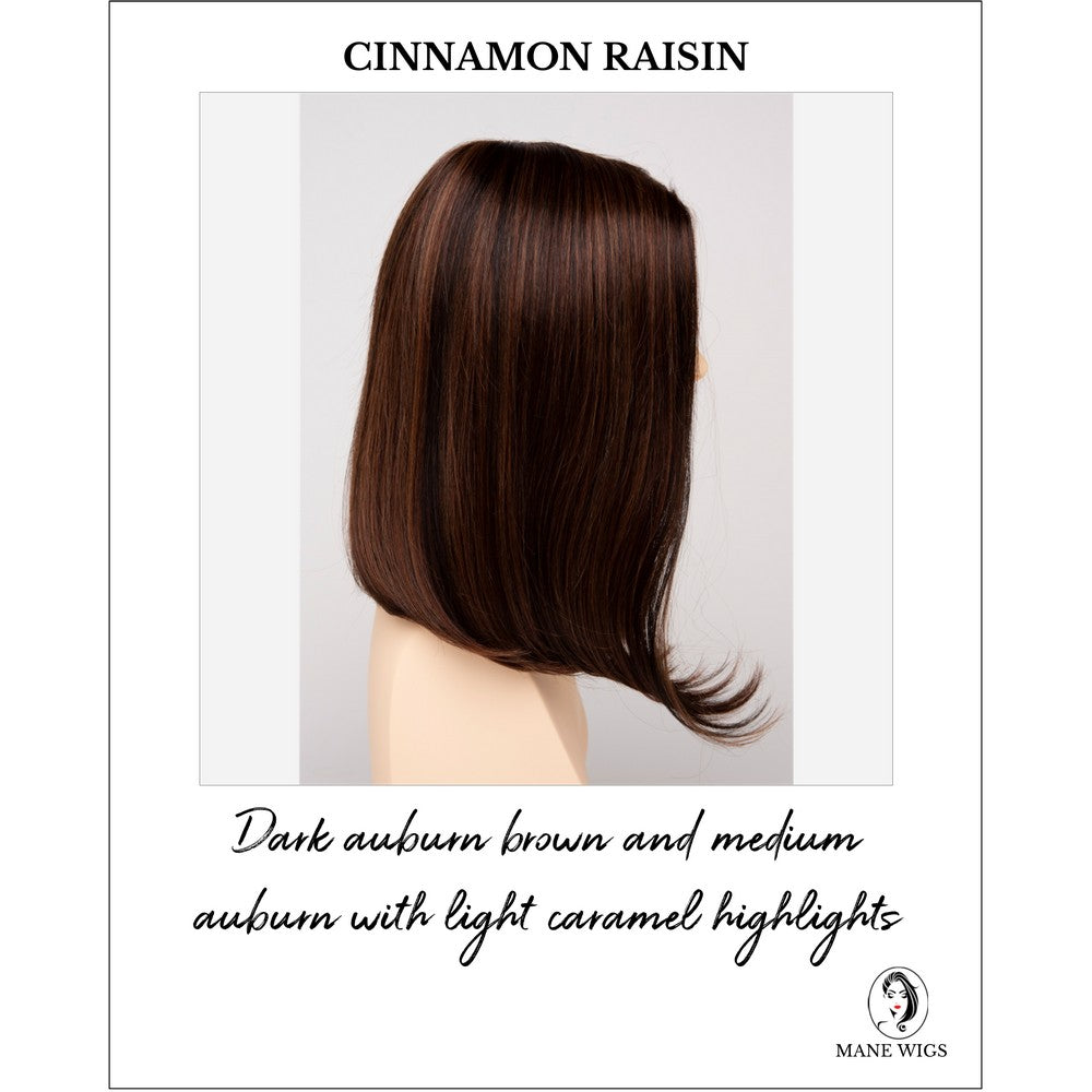 Chelsea By Envy in Cinnamon Raisin-Dark auburn brown and medium auburn with light caramel highlights