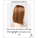 Load image into Gallery viewer, Chelsea By Envy in Golden Nutmeg-R-Warm brown and auburn with honey blonde highlights and medium brown roots
