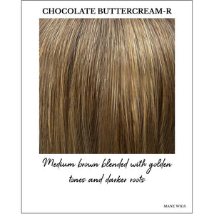 Chocolate Buttercream-R-Medium brown blended with golden tones and darker roots