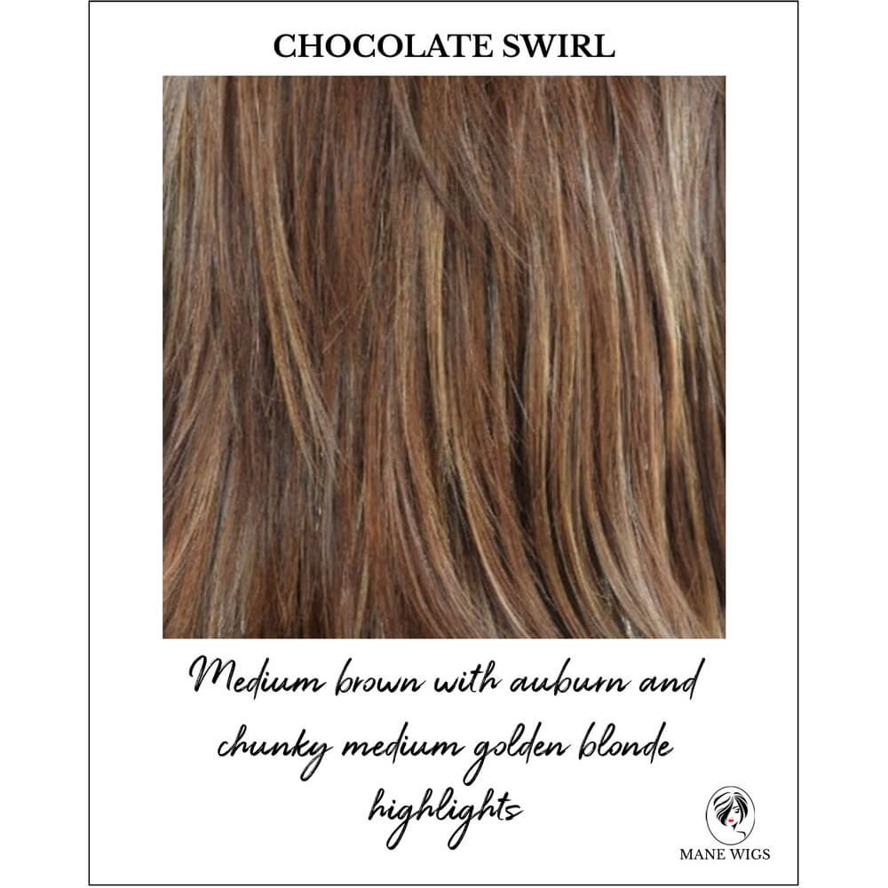 Chocolate Swirl-Medium brown with auburn and chunky medium golden blonde highlights