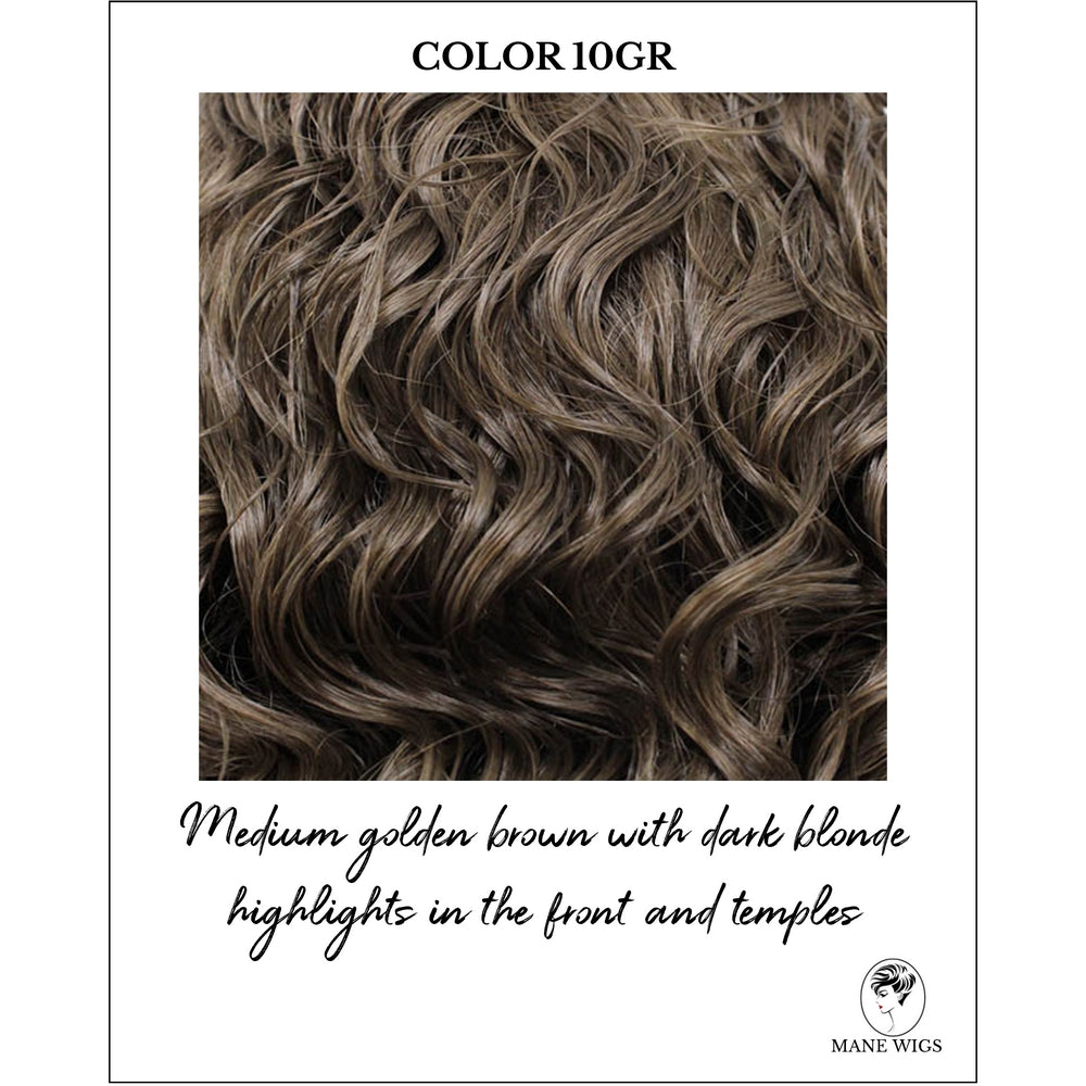 COLOR 10GR-Medium golden brown with dark blonde highlights in the front and temples