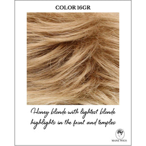 COLOR 16GR-Honey blonde with lightest blonde highlights in the front and temples