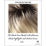 Load image into Gallery viewer, COLOR 22/1001/R8-Ash blonde base blended with platinum blonde highlights and chestnut brown roots
