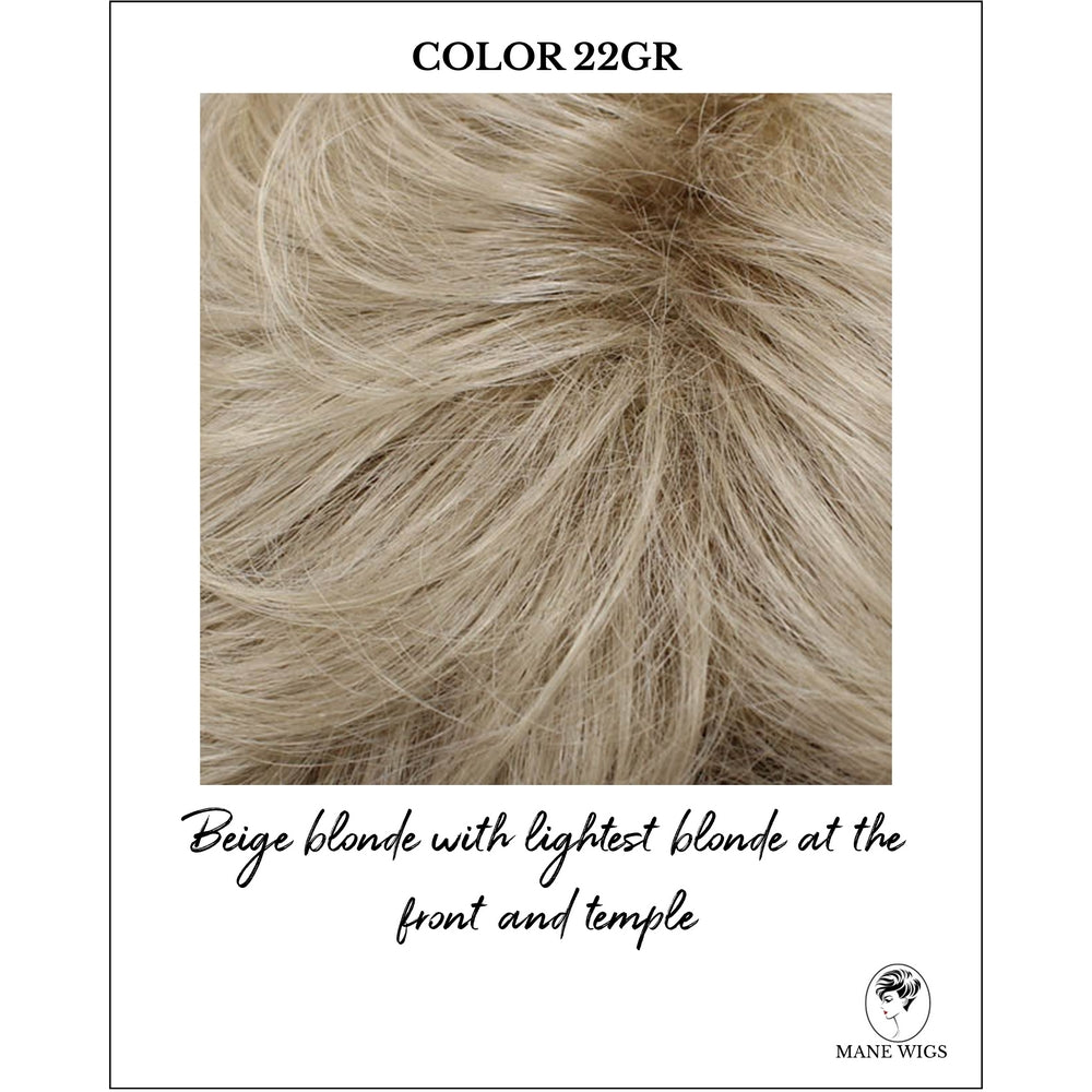 COLOR 22GR-Beige blonde with lightest blonde at the front and temple