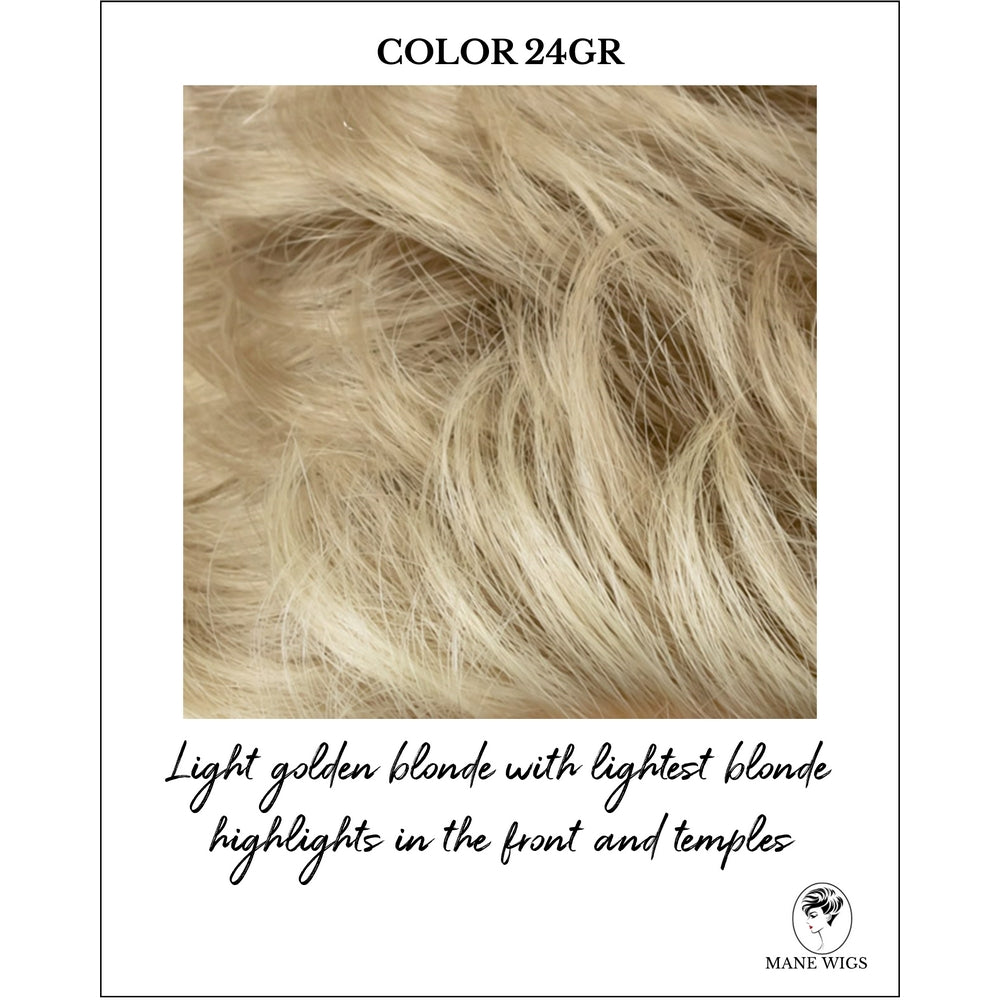 COLOR 24GR-Light golden blonde with lightest blonde highlights in the front and temples
