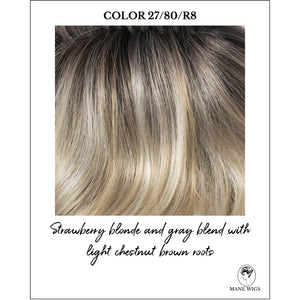 COLOR 27/80/R8-Strawberry blonde and gray blend with light chestnut brown roots