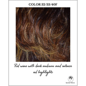 COLOR 32/33/40F-Red wine with dark auburn and intense red highlights