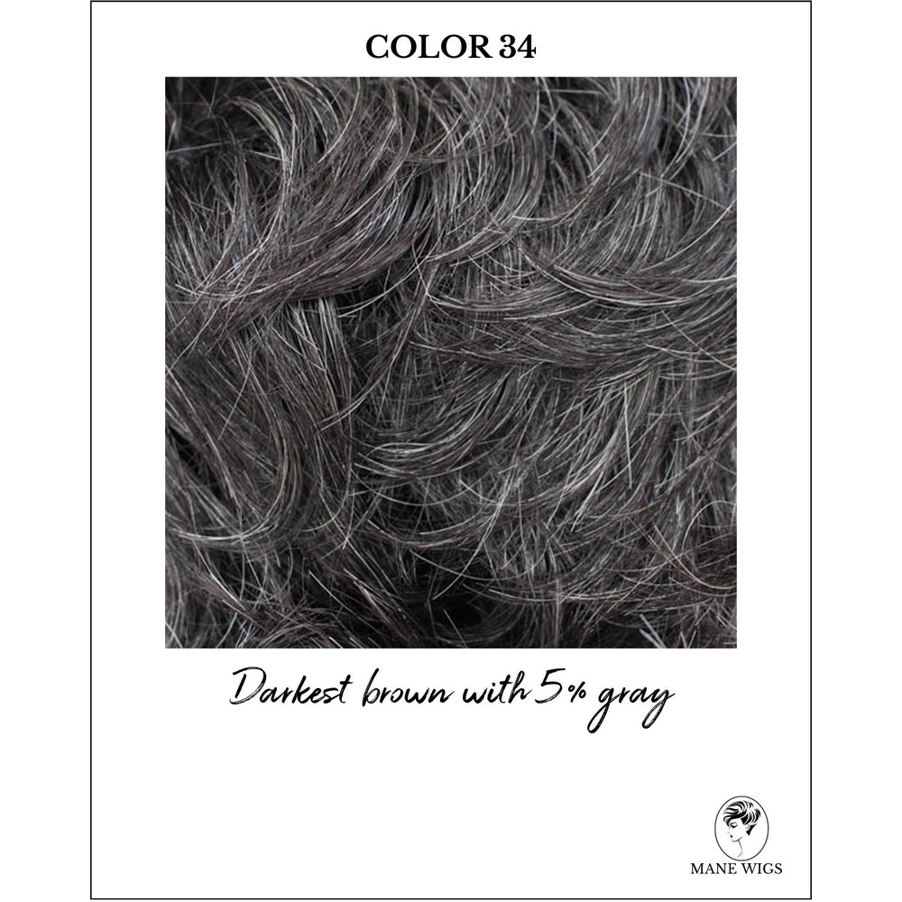 COLOR 34-Darkest brown with 5% gray