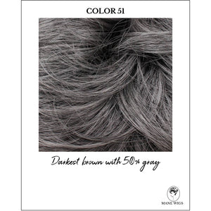 COLOR 51-Darkest brown with 50% gray