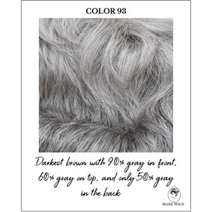 COLOR 93-Darkest brown with 90% gray in front, 60% gray on top, and only 50% gray in the back