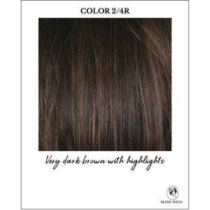 2/4R-Very dark brown with highlights